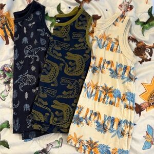 Kids Dinosaur and Palm Tree Tank Tops - Set of 3